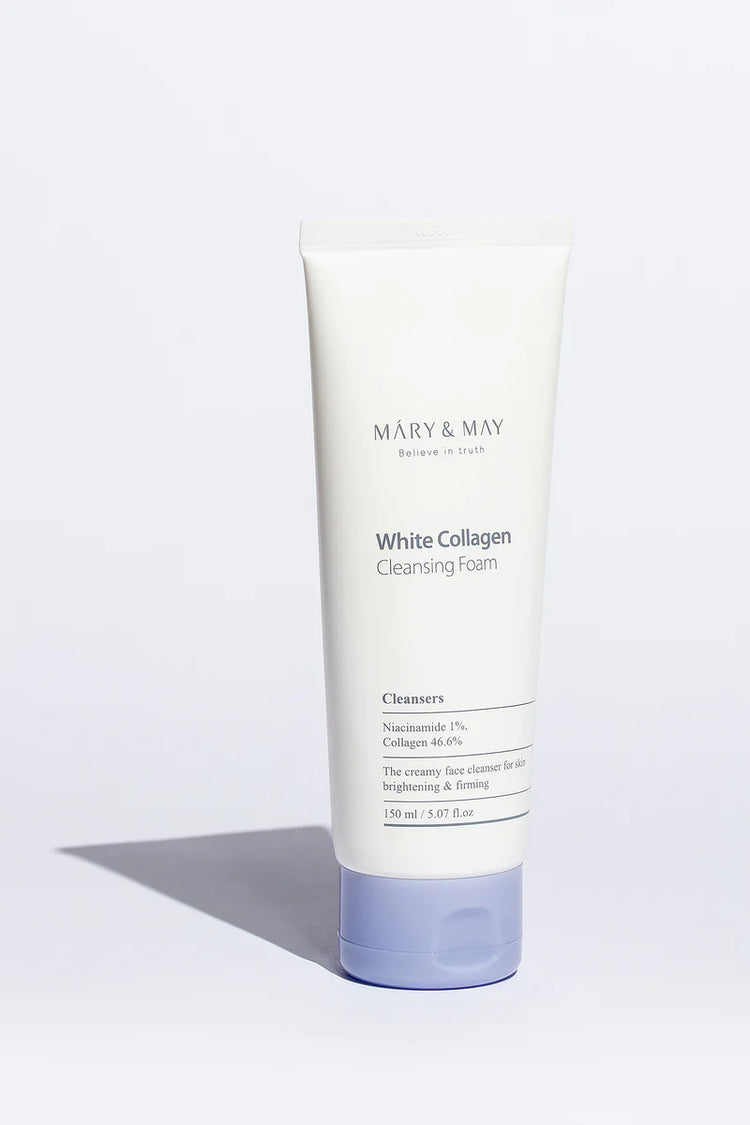 Mary & May White Collagen Cleansing Foam – Brightening & Hydrating Facial Cleanser